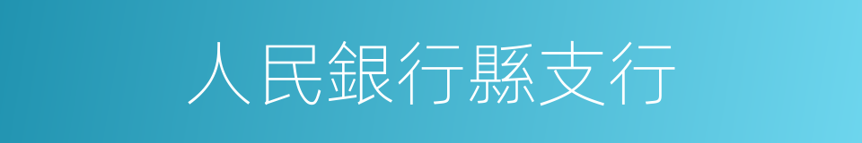 人民銀行縣支行的同義詞