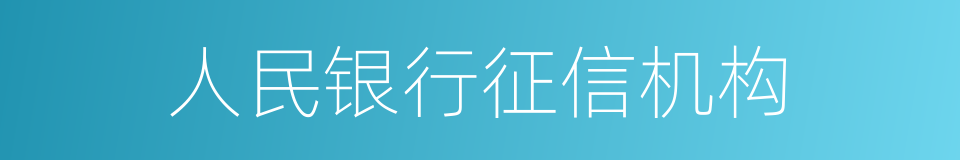 人民银行征信机构的同义词