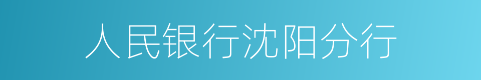 人民银行沈阳分行的同义词