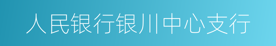 人民银行银川中心支行的同义词