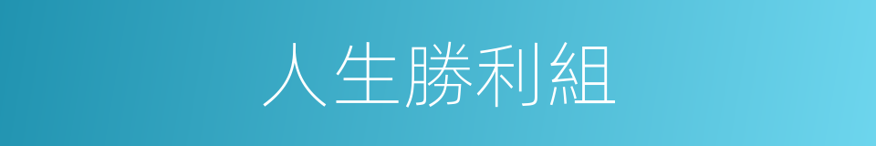 人生勝利組的同義詞