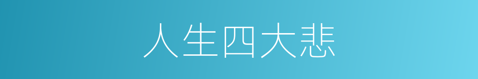 人生四大悲的同义词
