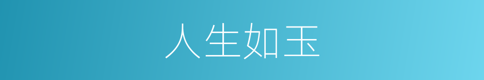 人生如玉的同义词