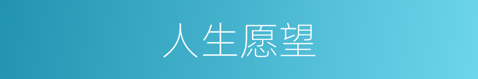 人生愿望的同义词