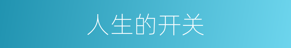 人生的开关的同义词