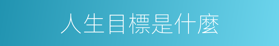 人生目標是什麼的同義詞