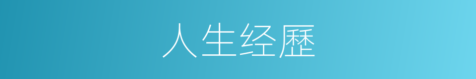 人生经歷的同義詞