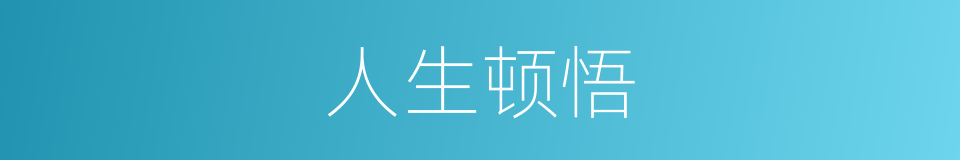 人生顿悟的同义词