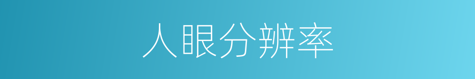 人眼分辨率的同义词