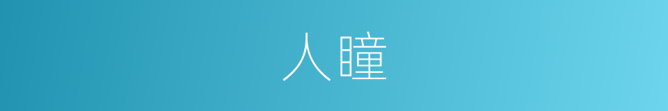 人瞳的同义词