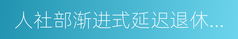 人社部渐进式延迟退休年龄时间表的同义词