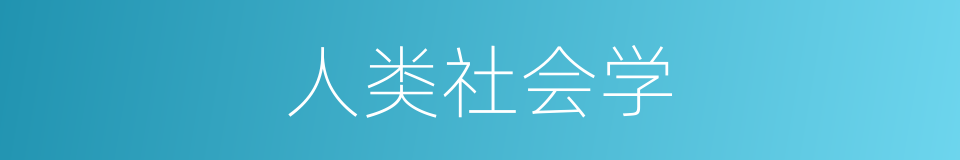 人类社会学的同义词