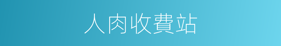 人肉收費站的同義詞