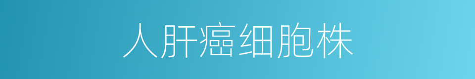 人肝癌细胞株的同义词