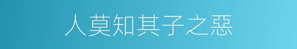 人莫知其子之惡的同義詞