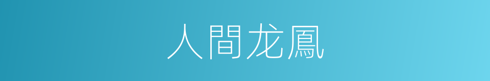 人間龙鳳的意思
