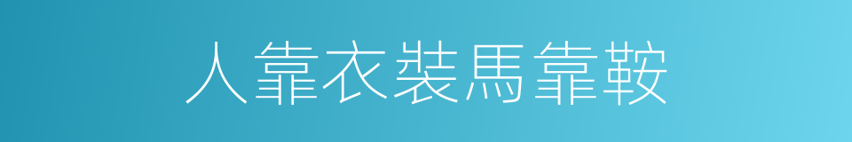 人靠衣裝馬靠鞍的同義詞