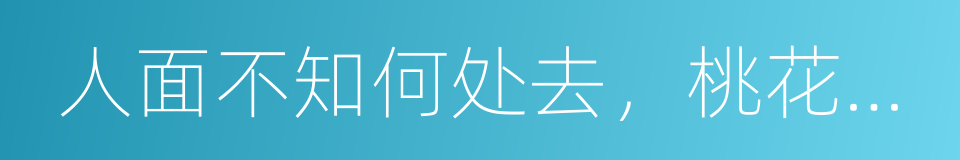 人面不知何处去，桃花依旧笑春风的同义词