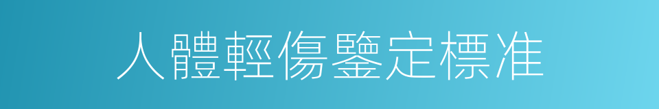 人體輕傷鑒定標准的同義詞