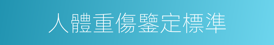 人體重傷鑒定標準的同義詞