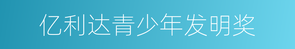 亿利达青少年发明奖的同义词