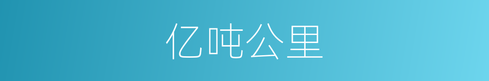 亿吨公里的同义词