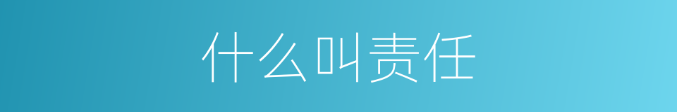 什么叫责任的意思