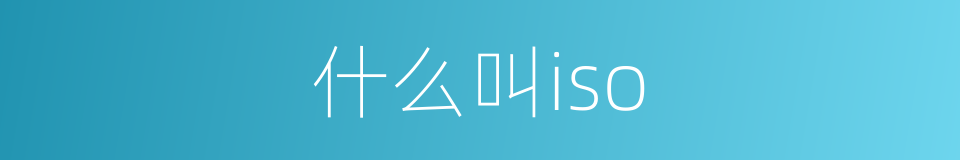 什么叫iso的同义词