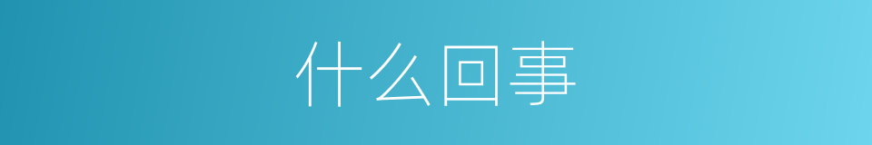 什么回事的意思