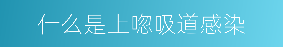 什么是上唿吸道感染的同義詞