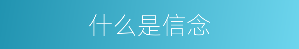 什么是信念的意思