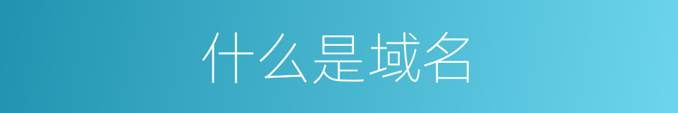 什么是域名的意思