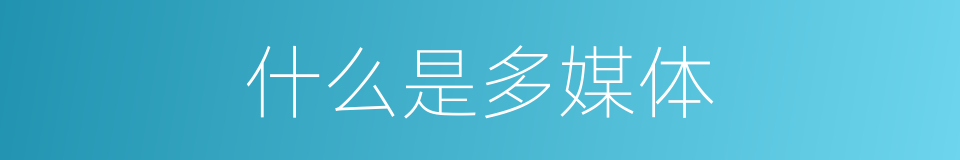 什么是多媒体的意思