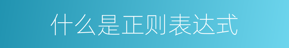 什么是正则表达式的同义词