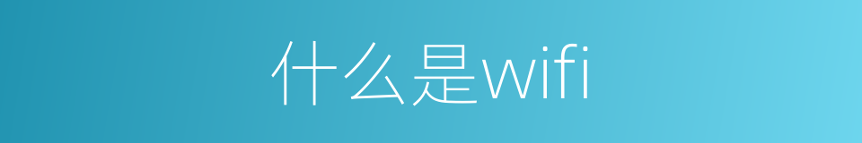 什么是wifi的同义词