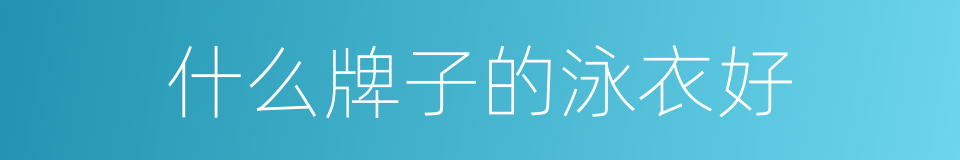 什么牌子的泳衣好的同义词