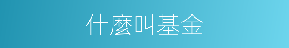 什麼叫基金的同義詞