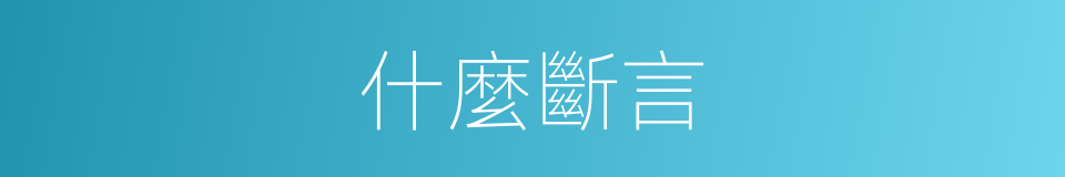 什麼斷言的意思
