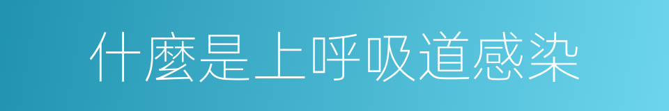 什麼是上呼吸道感染的同義詞