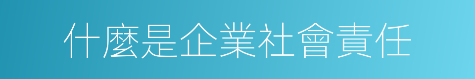 什麼是企業社會責任的同義詞