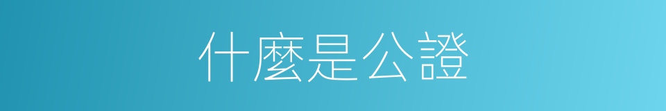 什麼是公證的意思