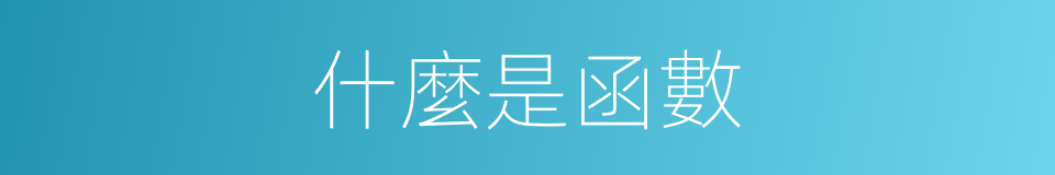 什麼是函數的意思