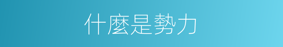 什麼是勢力的意思