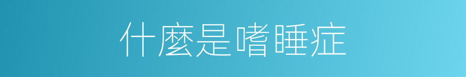 什麼是嗜睡症的同義詞