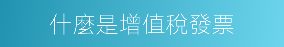 什麼是增值稅發票的同義詞