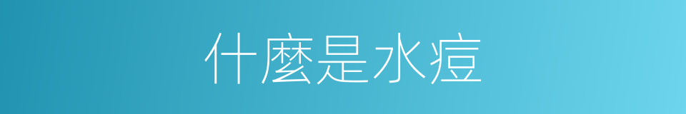 什麼是水痘的意思