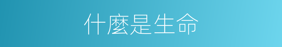 什麼是生命的意思