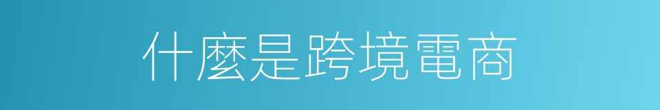 什麼是跨境電商的同義詞