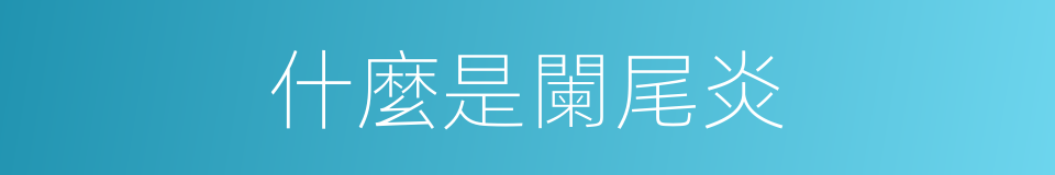 什麼是闌尾炎的意思