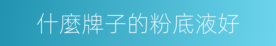 什麼牌子的粉底液好的同義詞